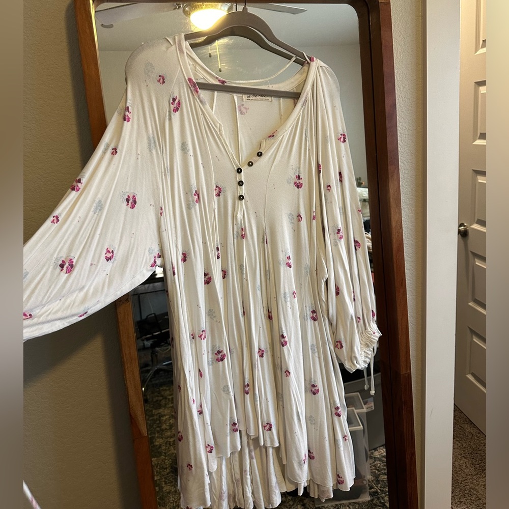 We the Free White floral dress tunic